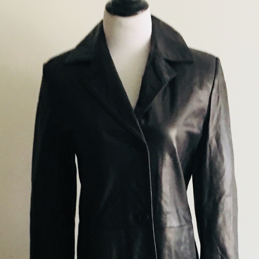 Calvin Klein collection lamb leather coat.